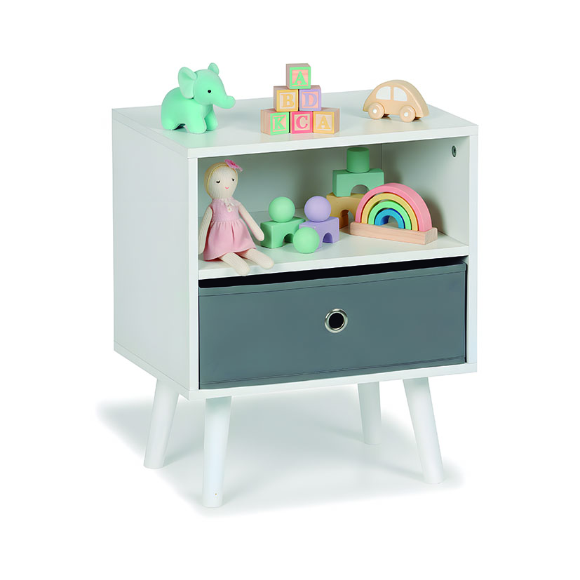 Mesita Aux. 1 Cajon Blanco Gris 29 X 47 Cm 47 Cm - Imagen 3