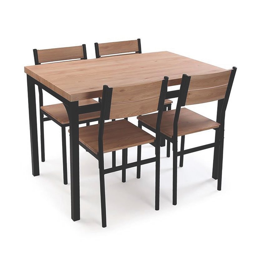 Juego Mesa y Cuatro Sillas 110 X 70XH. 76 Cm