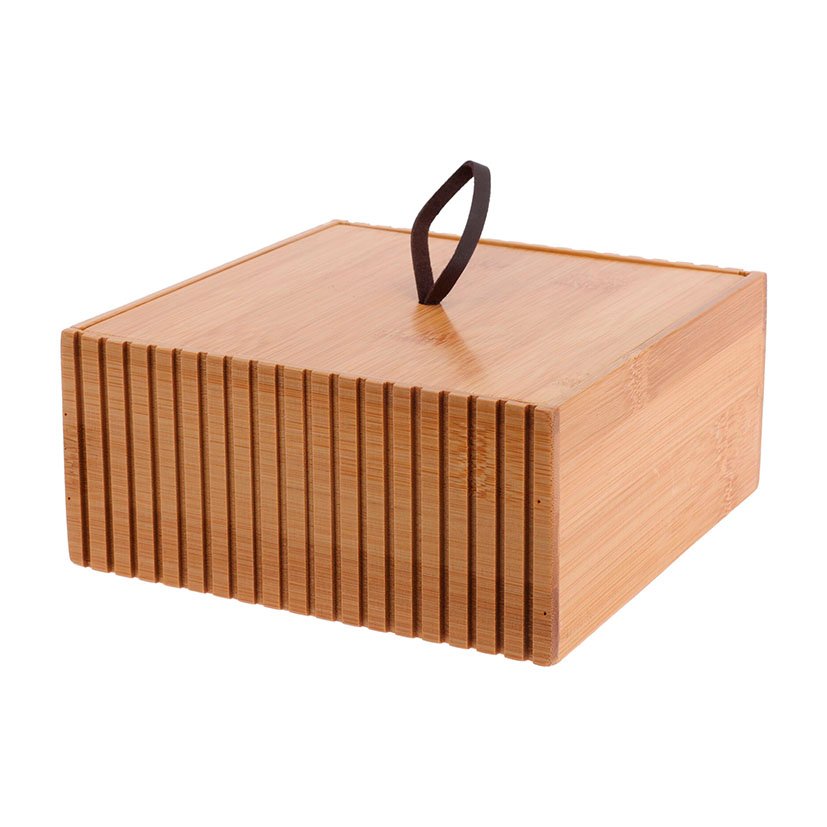 Accesorios de Baño Quadro Bambú Caja Organización Baño 15 X 15 X 7 Cm