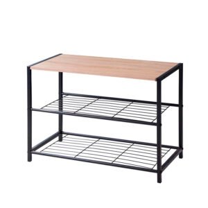 Zapatero 2 Alturas Hierro/mdf 63X30 X 43 Cm