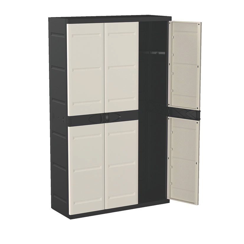 Armario Resina 105 CM 4 Estantes NEGRO 105X41X176 Cm - Imagen 2