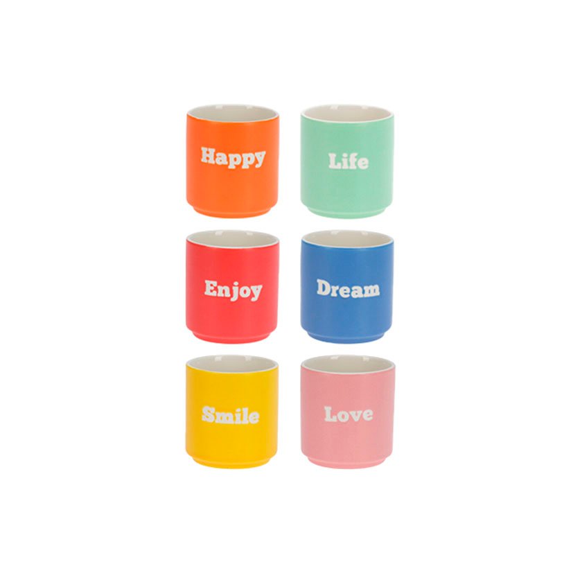 Tazas Porc. Modelo Surtidos 6 Unidades 180 Ml
