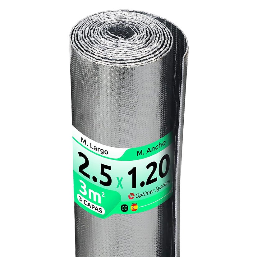 Aislamiento Térmico Reflexivo Radiador Optimer System 1,20 X 2,5 M. Cobertura 3 M2