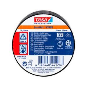 Cinta Aislante Homologada 25 X 25 Mm Ngr Negro Tesa