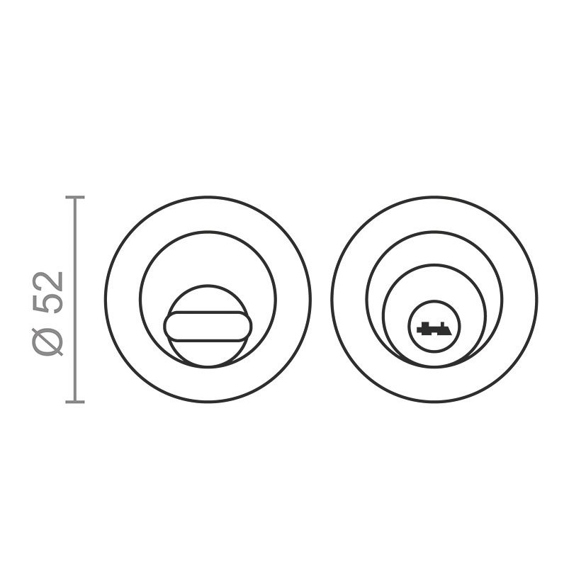 Muletilla Roseta C/llave C/r 1094 50MMNE Negro Micel - Imagen 2