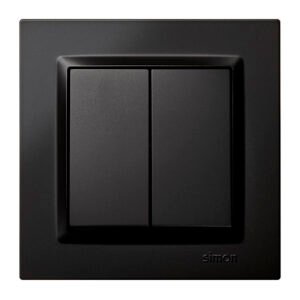 Doble Conmutador Negr Simon 10 8.4 Cm Negro