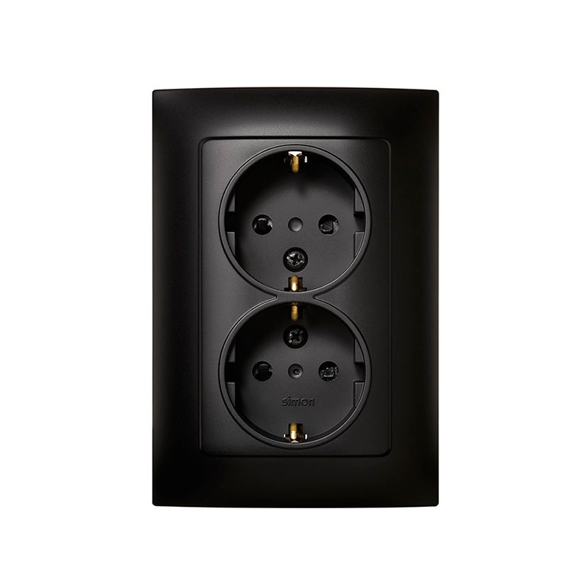Doble Base Schuko Ng Simon 10 Negro