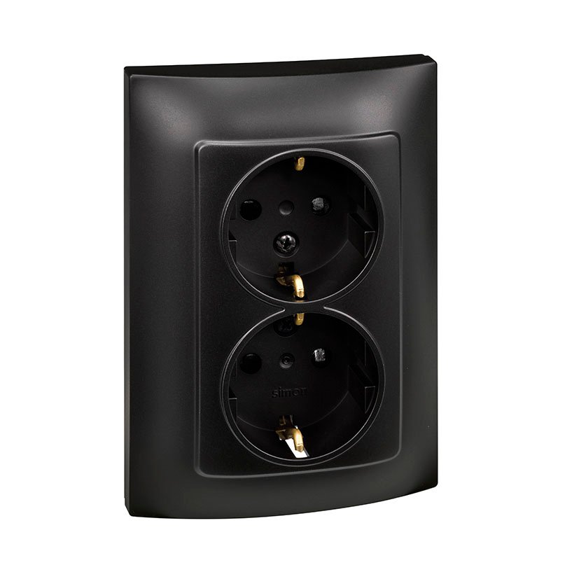 Doble Base Schuko Ng Simon 10 Negro - Imagen 2