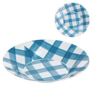 Plato Sopero Melamina Vichy Azul 23 Cm 6 Cm