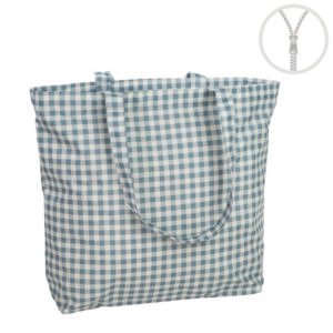 Bolsa con Cremallera Waterproof Vichy Az 43 Cm Azul