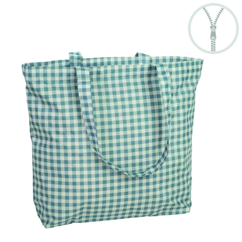 Bolsa con Cremallera Waterproof Vichy Az 43 Cm Azul