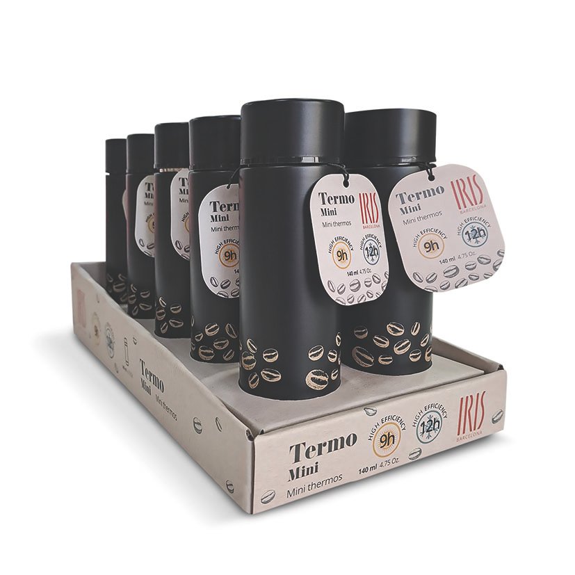 Termo Mini Iris Negro Coffee 140 Ml. 4,30 X 4,30xh.15.5 Cm - Imagen 2