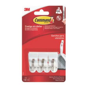 Colgador Adhesivo 3M Serie Command. Pequeños. 3 Uds. Soporta 225 G./gancho.7100352619