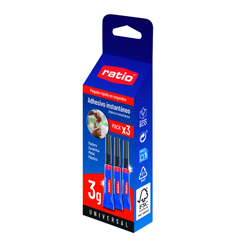 Adhesivo Instantaneo Pack 3X3GR Ratio 3 Unidades - Imagen 2