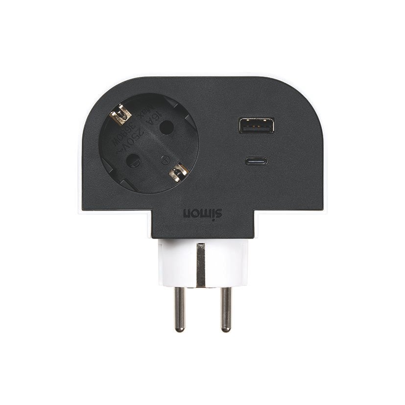 Adaptador Girat. 1T+USB Simon