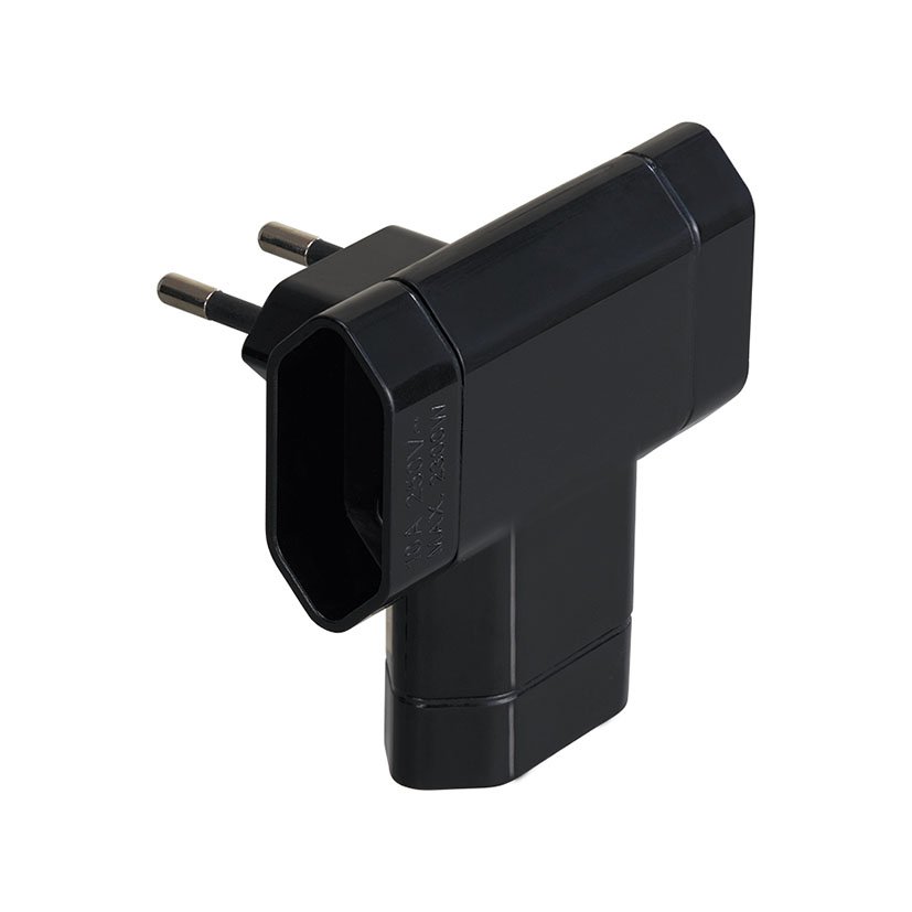 Adaptador 3T 10A Plano N Simon Negro