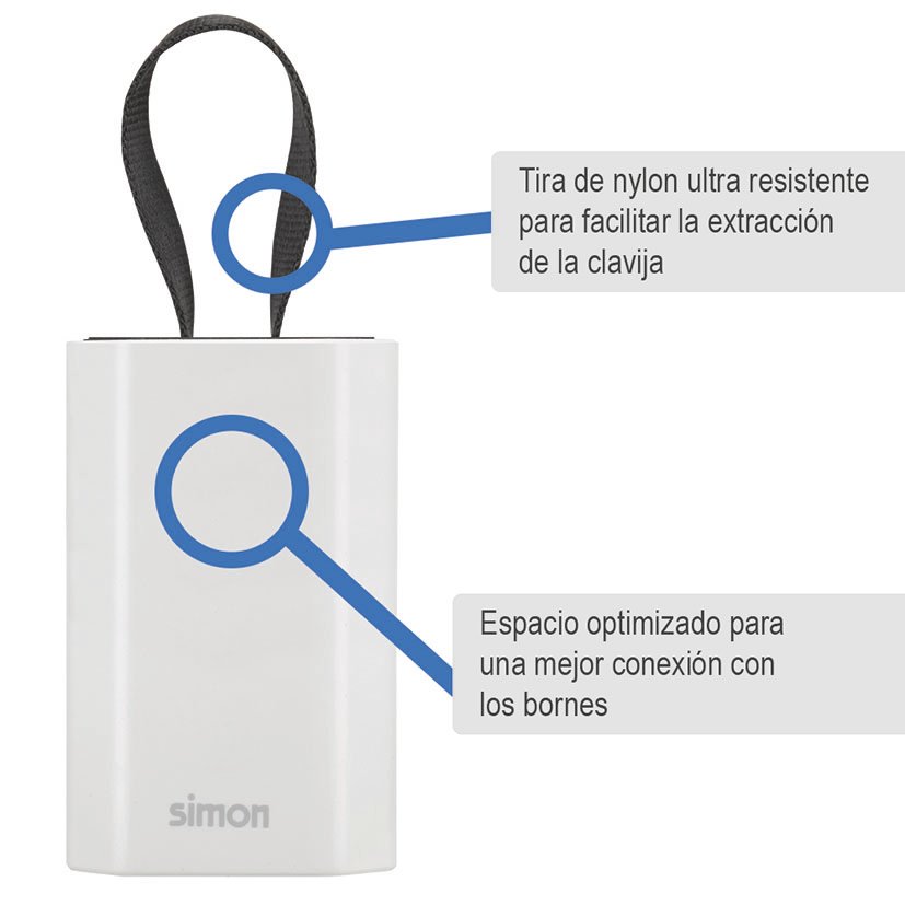 Base Móvil 10A Simon Plug Blanco - Imagen 2