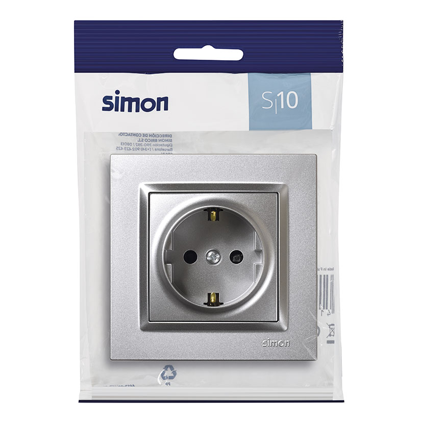 Enchufe Schuko Alum Simon 10 - Imagen 3